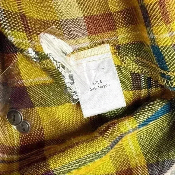 Yellow Plaid Women's Top - Picture 11 of 12